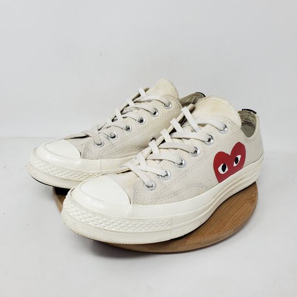 Converse Chuck Taylor Comme de Garcons Shoes Womens 8 Sneaker Off White Low - Picture 8 of 14